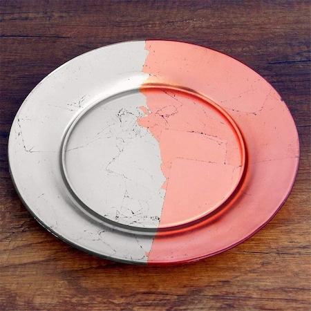 Fastfood Gilt Edge Dinner Plate, Silver & Rose FA2644116